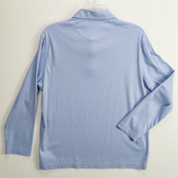 UNTUCKit Men’s Medium Long Sleeve Polo Regular Fit Shirt Light Blue Damaschino - Picture 6 of 12